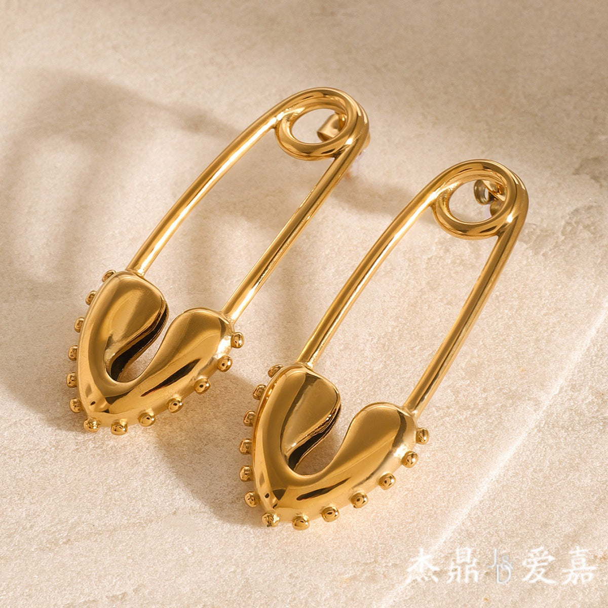 18K Gold Plated Heart Stainless Steel Earrings