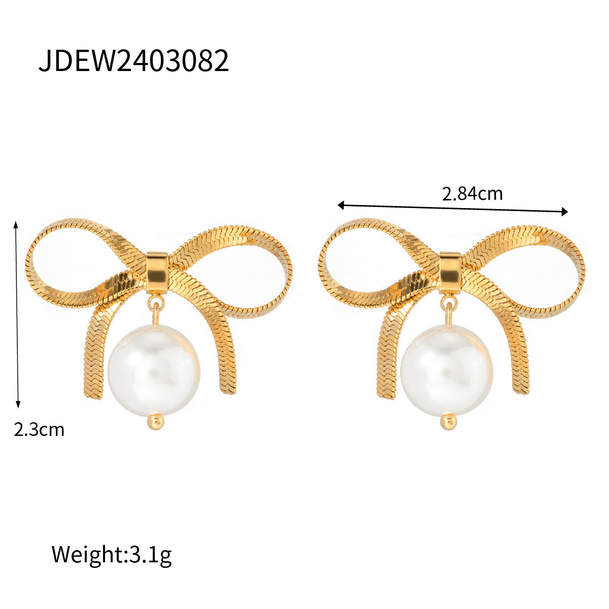 Pendientes Minimalistas de Acero Inoxidable con Lazo y Diseño de Corazón para Mujer con Acabado Chapado