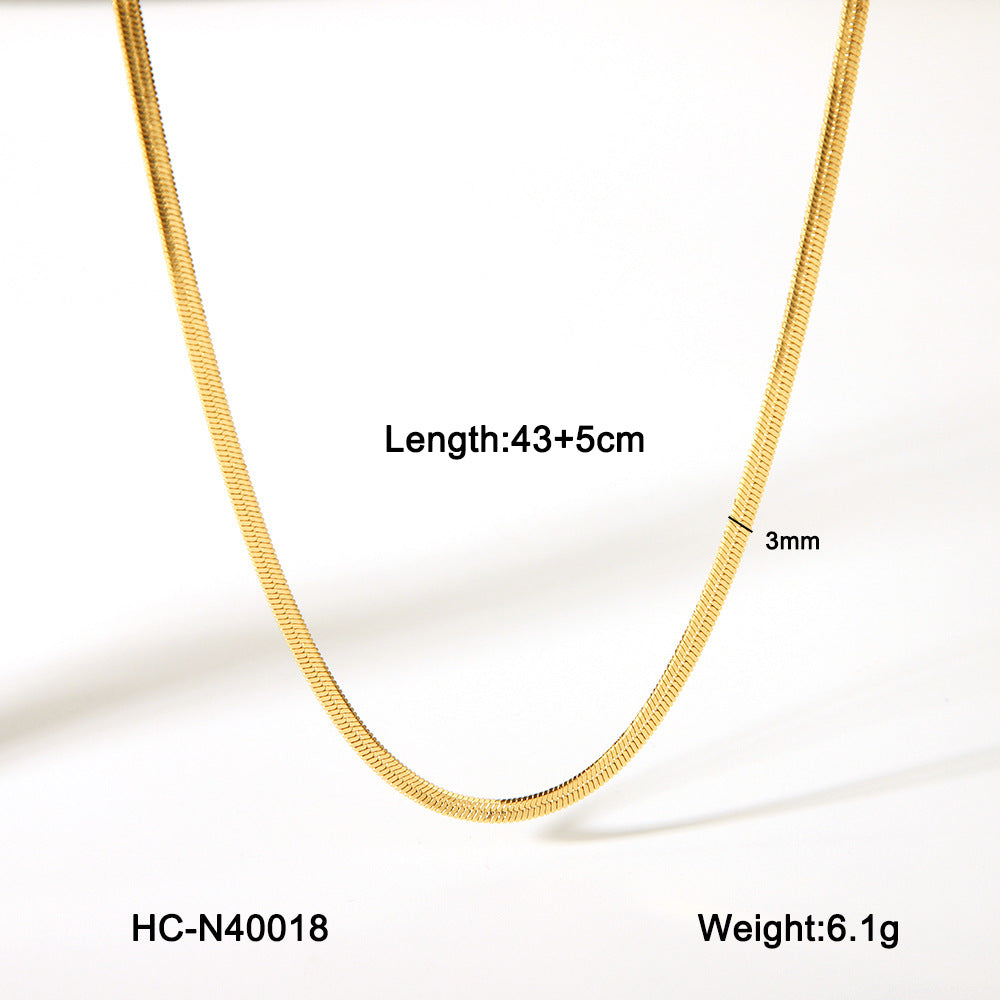 Collana da donna a maglie geometriche minimaliste in acciaio inossidabile placcato