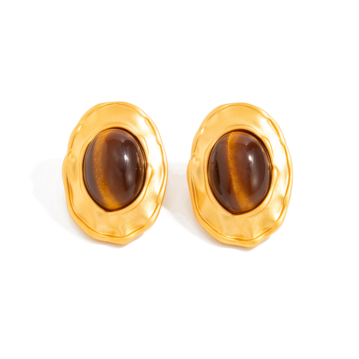 Vintage French Court Style Oval Geometric Zinc Alloy Plated Earrings for Women