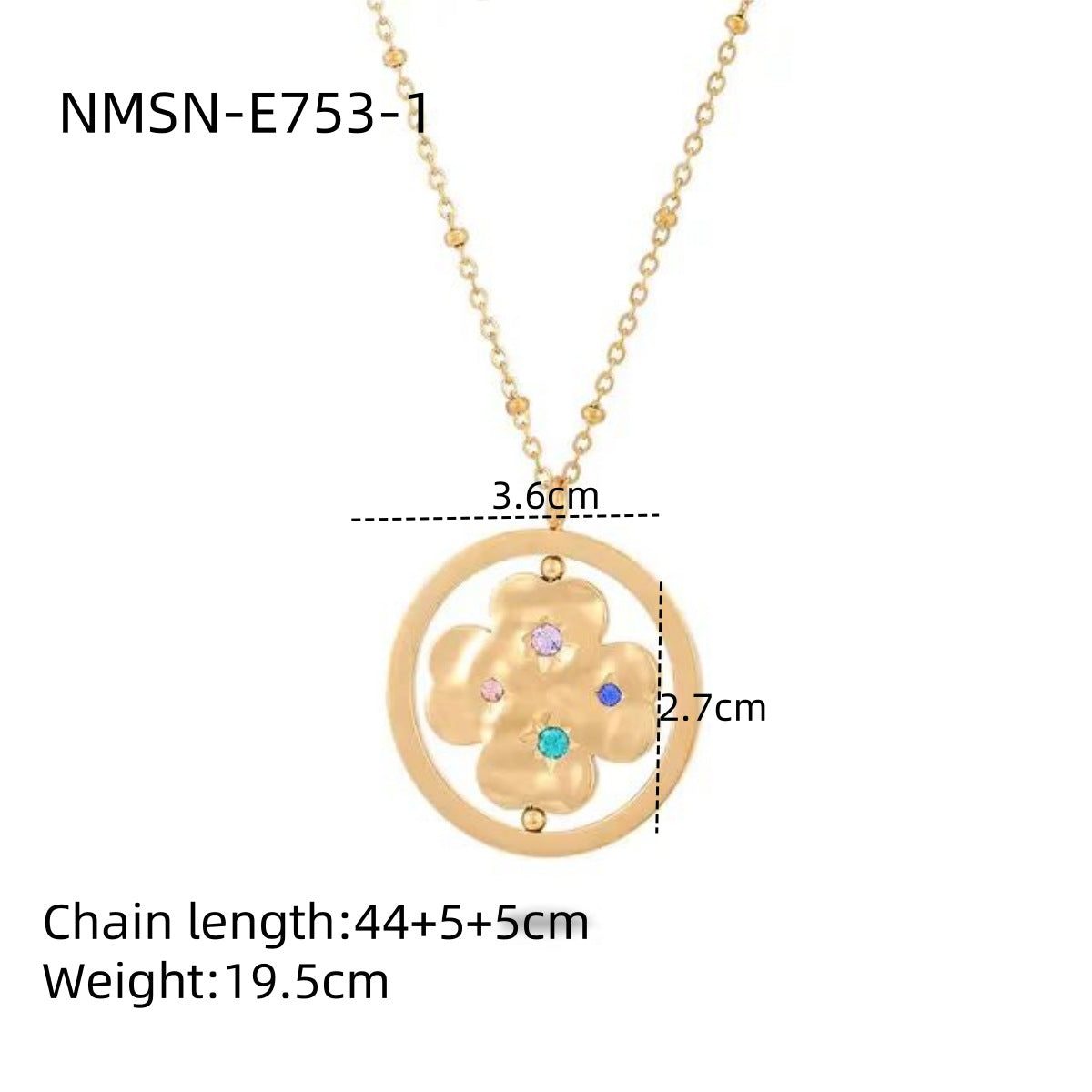 Collana alla moda in stile OL con motivi geometrici in acciaio inossidabile e stelle in zirconia colorata, catena maglione in acciaio al titanio ipoallergenico