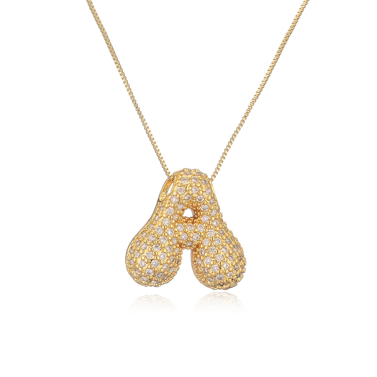 Collana a forma di lettera minimalista in rame placcato oro vero da donna