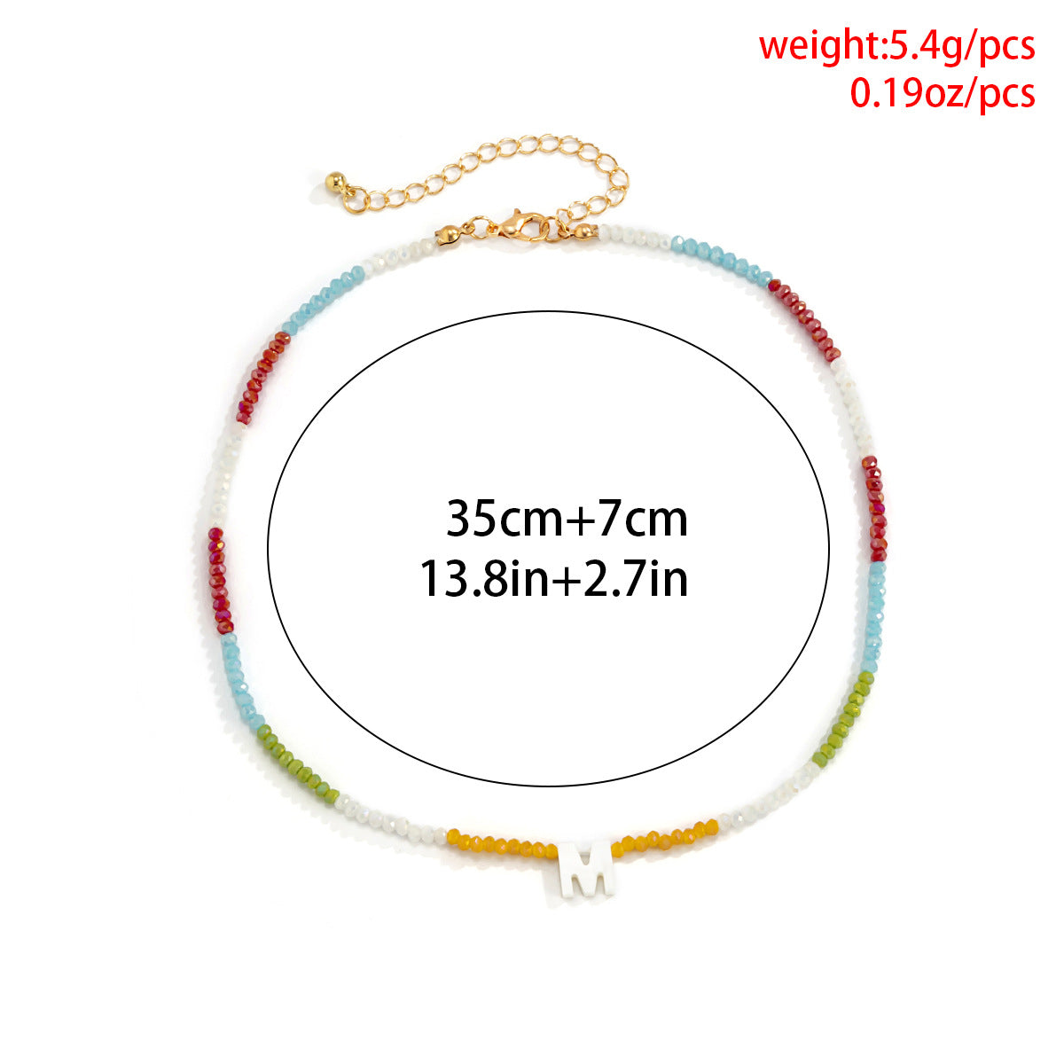 Bohemian Vintage Ethnic Geometric Letter Resin Beads Snake Chain Necklace for Women