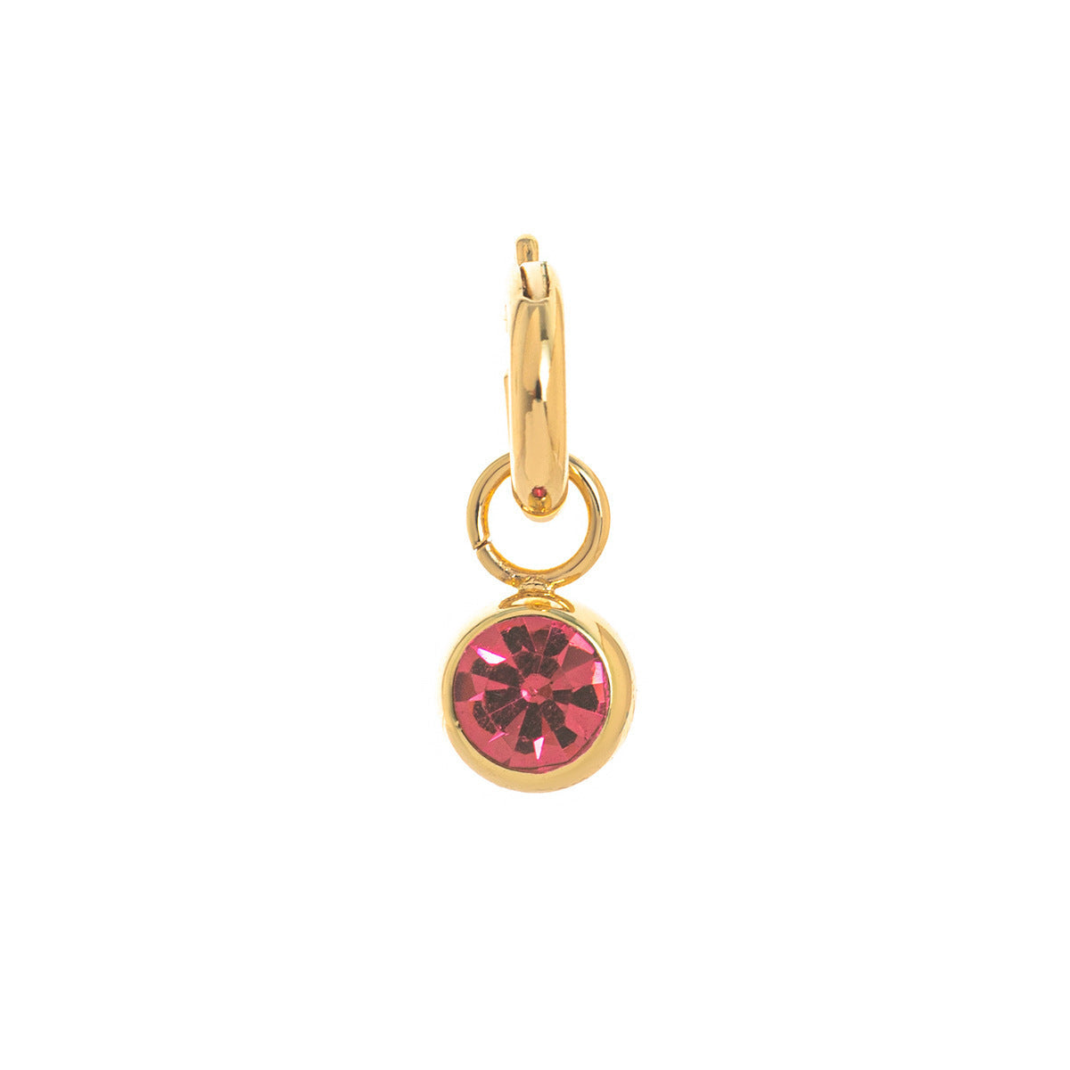 Minimalist Sweet Round Brass Rhinestone Inlay Charm Bar