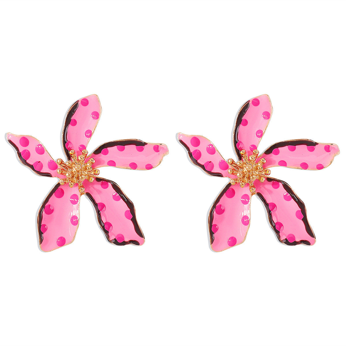 Gargantilla floral de lunares geométricos, dulce y atrevida, para mujer, con acabado de esmalte sobre banda de tela