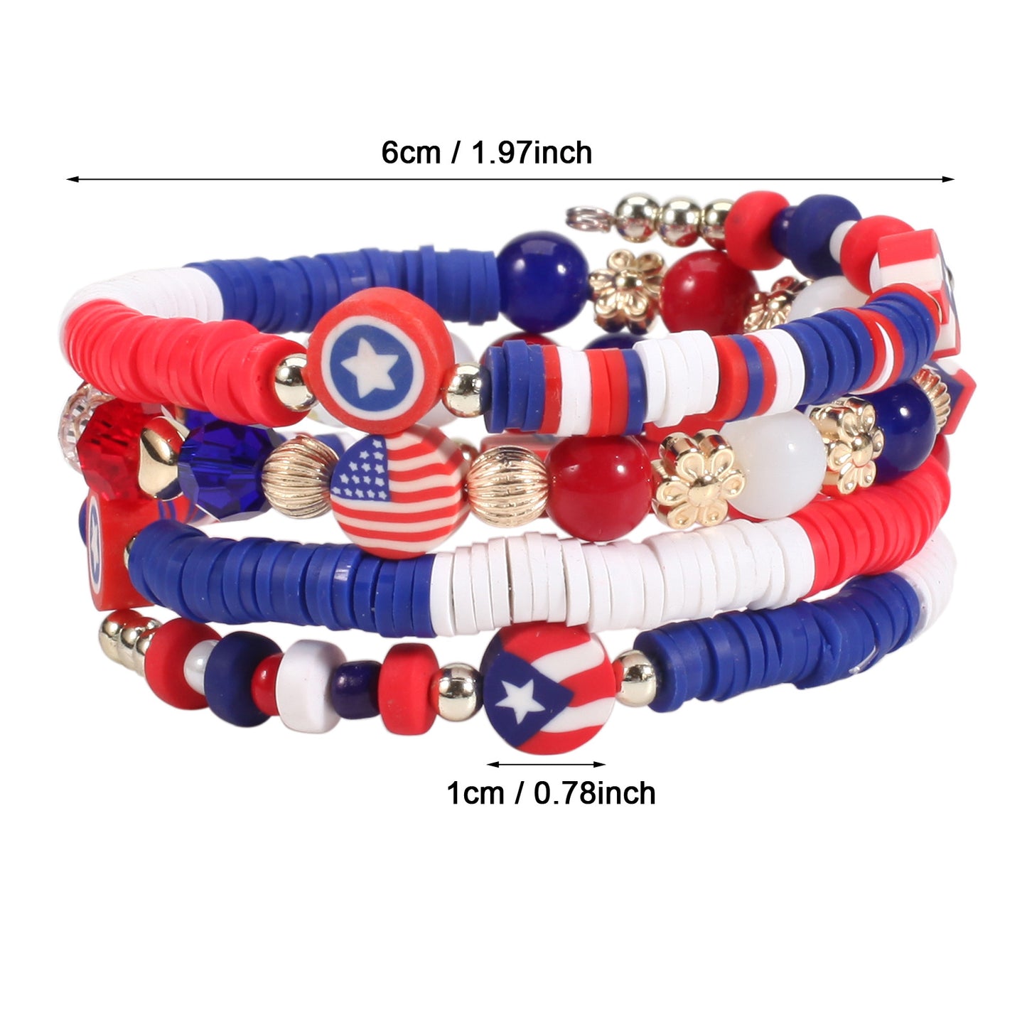 Bracciale geometrico con perline in resina e filo avvolto, unisex