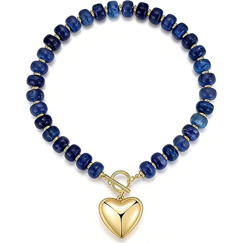 Vintage Bohemian Heart Resin Acrylic Pendant Necklace for Women