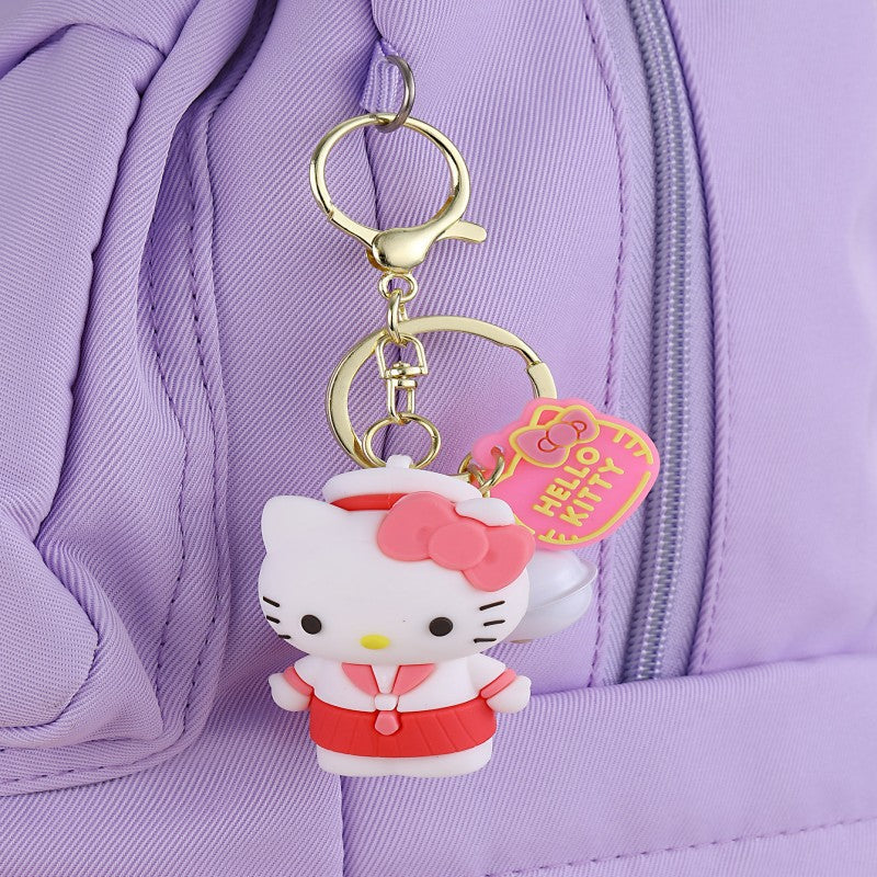 Portachiavi con gattino cartone animato Ciondolo in silicone con finitura placcata per borse e accessori
