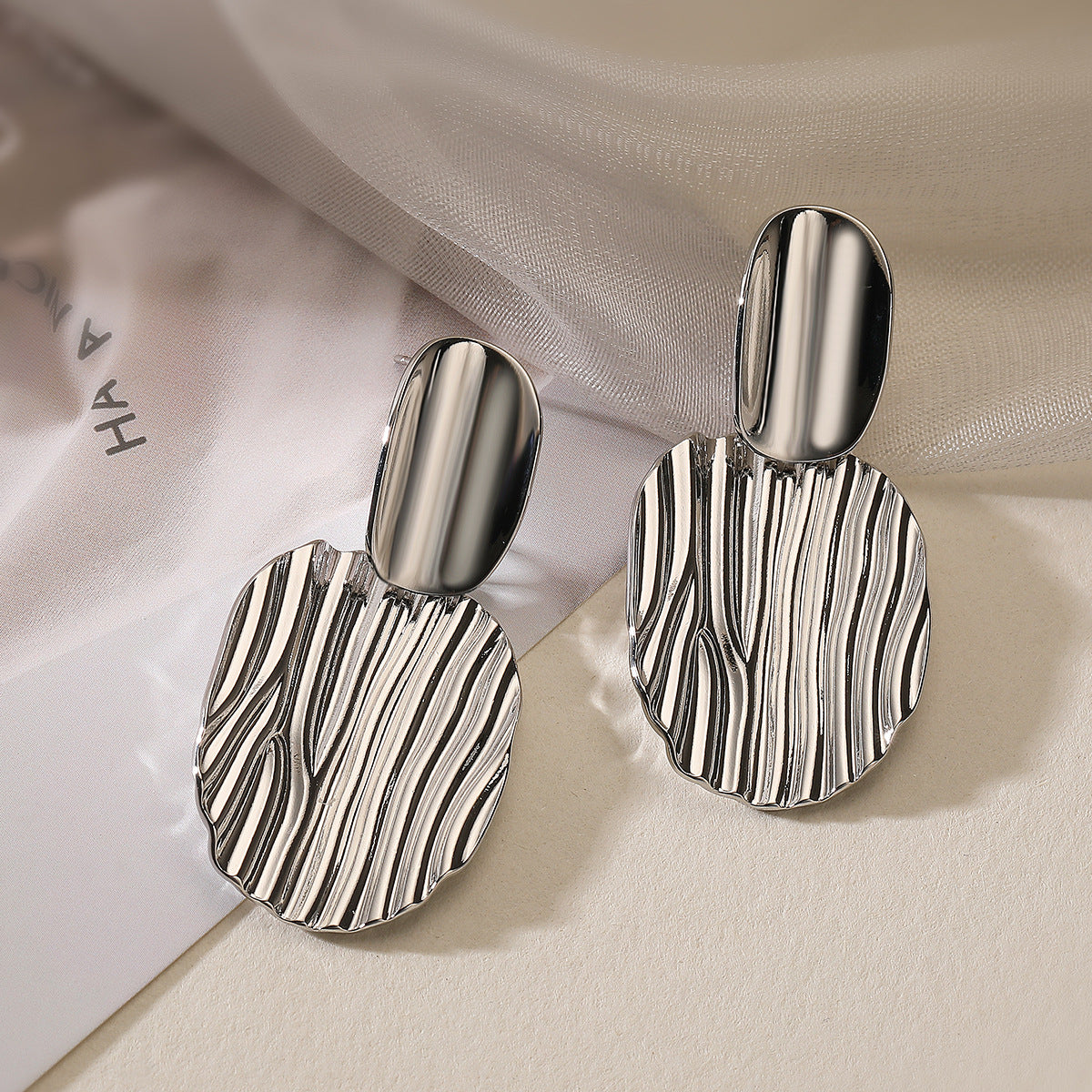 Minimalist Geometric Copper Earrings with Real Gold Plating for Women, Irregular Fashion Statement Earrings