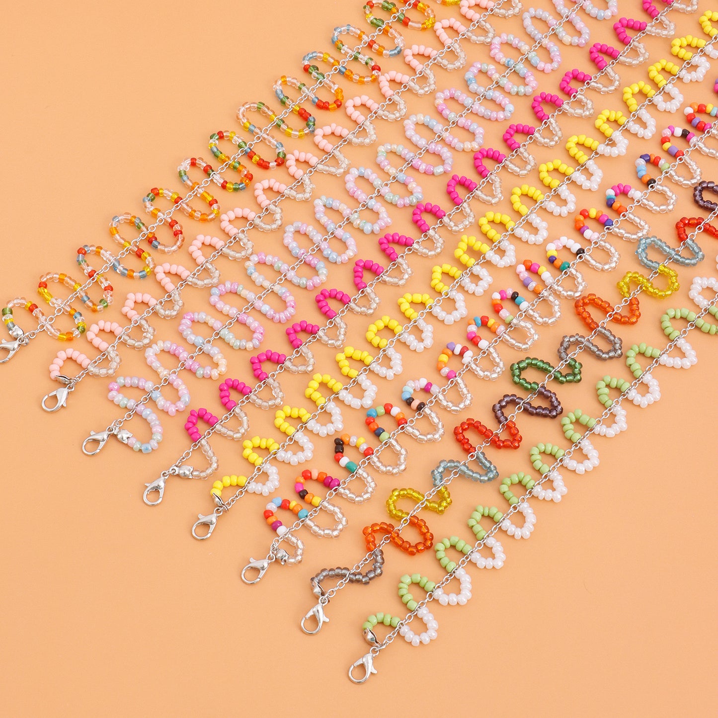 Bohemian Colorful Seed Bead S-Shaped Necklace with Geometric Pendant in Alloy Plated Finish