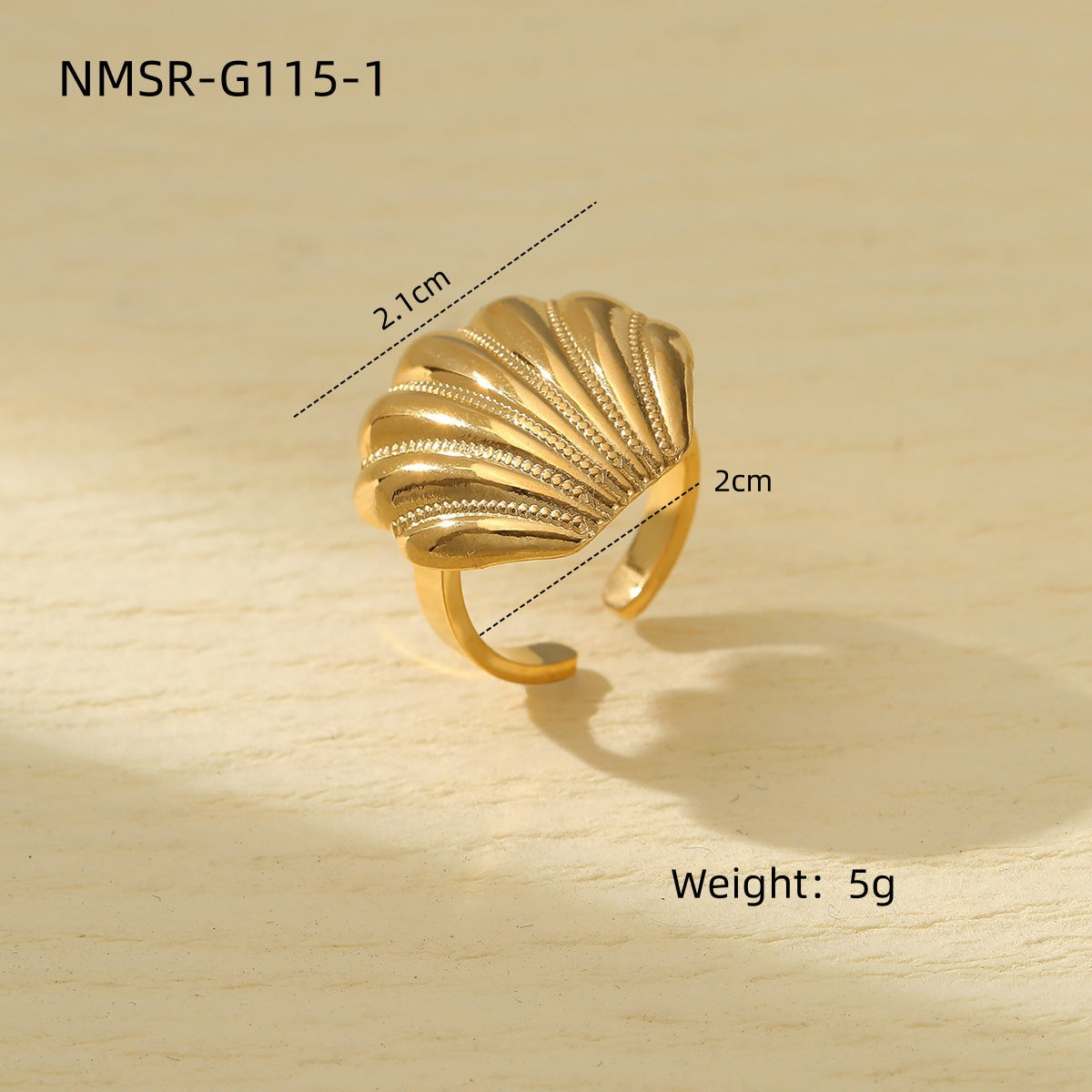 Parure da donna con collana, bracciale, orecchini e anello abbinati in acciaio inossidabile placcato, design geometrico ispirato all'oceano