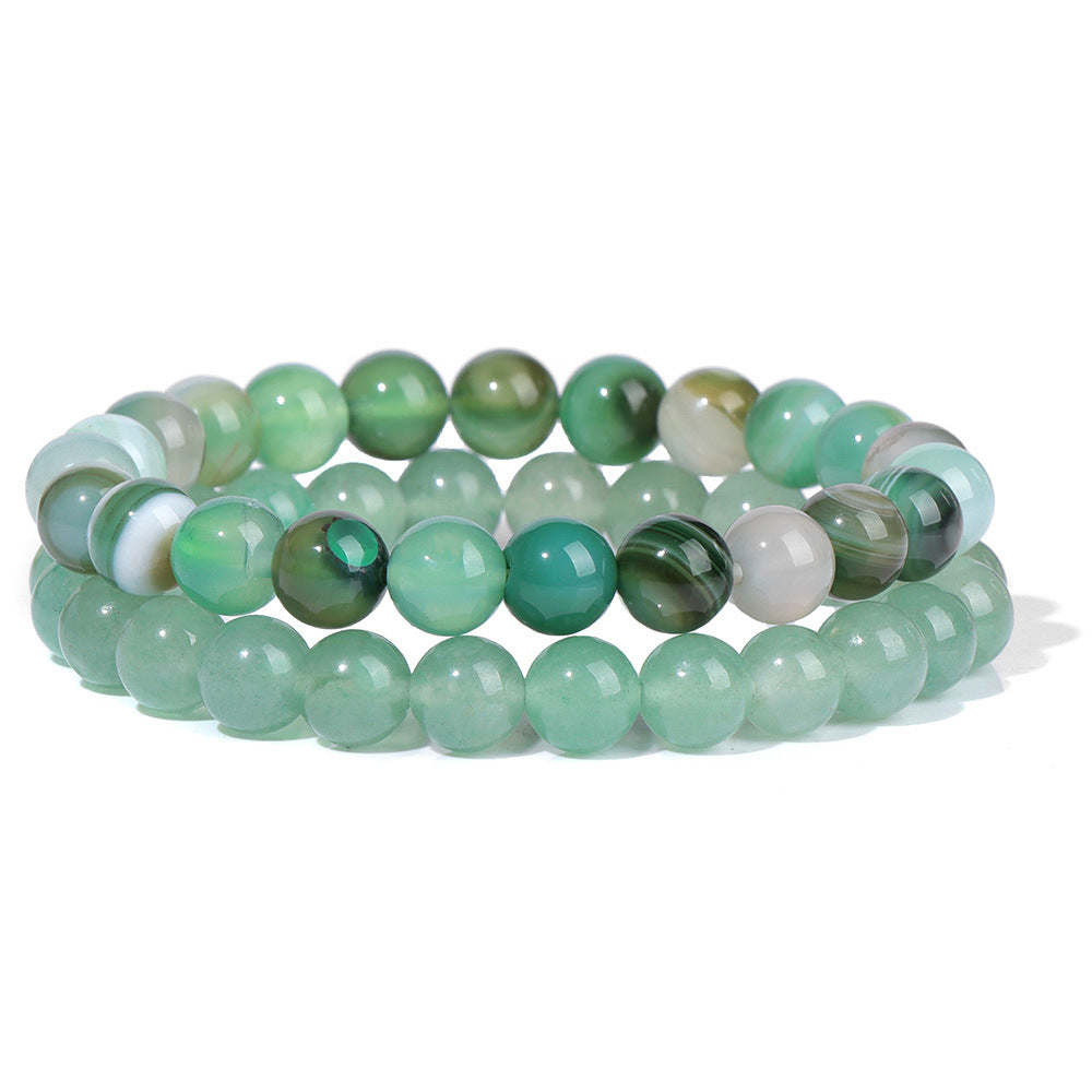 Vintage Business Geometric Natural Gemstone Beaded Bracelet Set for Unisex