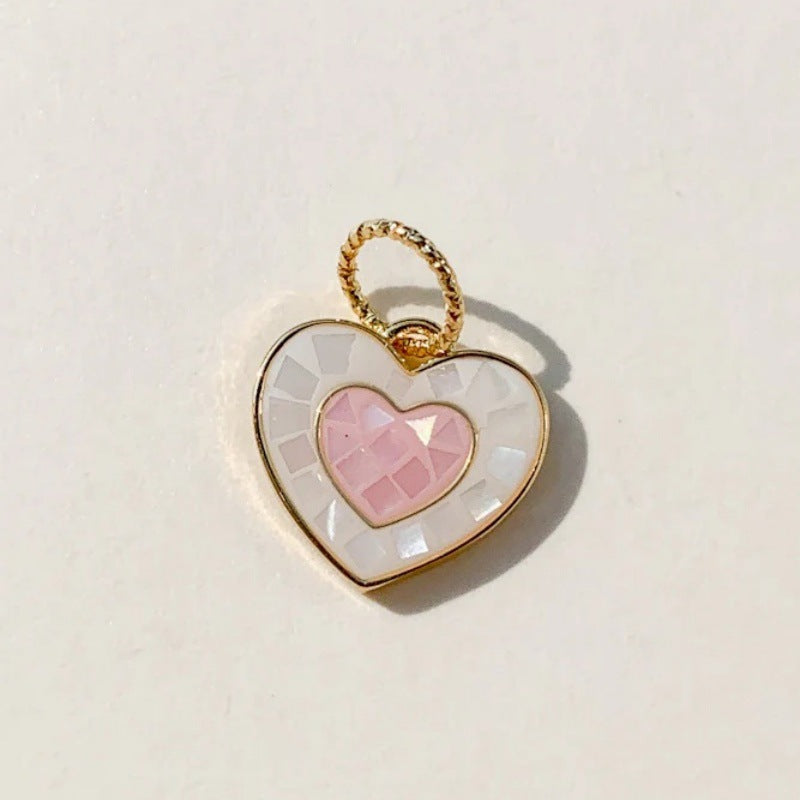Sweet Minimalist Heart Teardrop Geometric Stainless Steel Plated Pendant Charm Bar