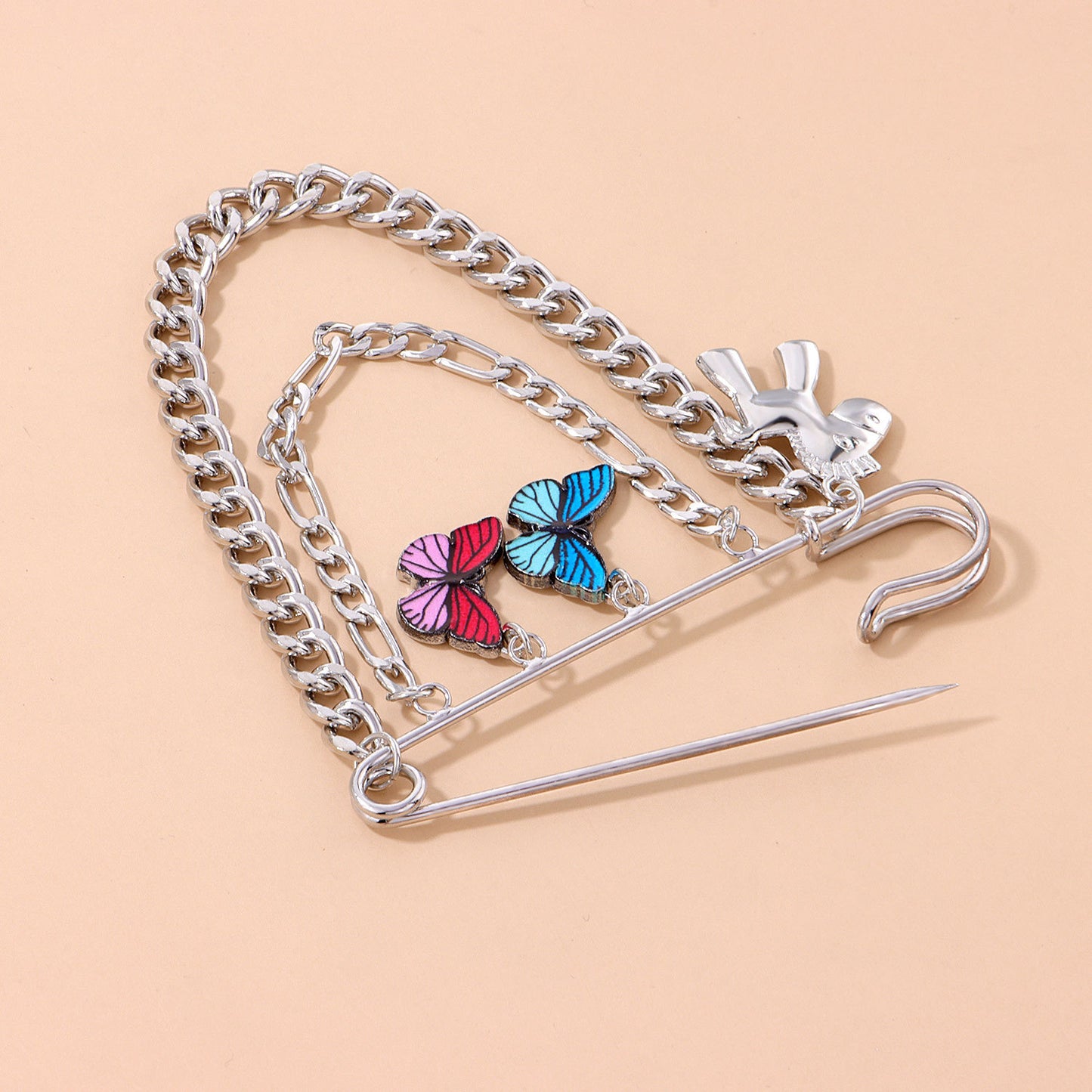 Colorful Enamel Butterfly Brooch for Women Vintage Hip-Hop Influencer Jewelry Accessory