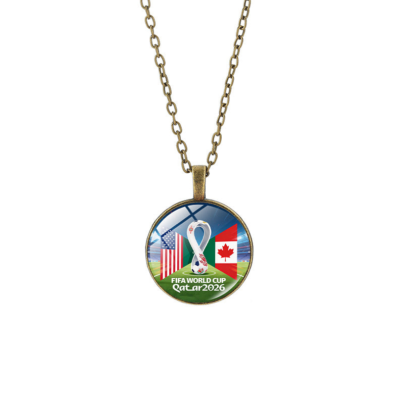 Vintage Sporty Geometric Alloy Pendant Necklace with Crystal Charm for Unisex