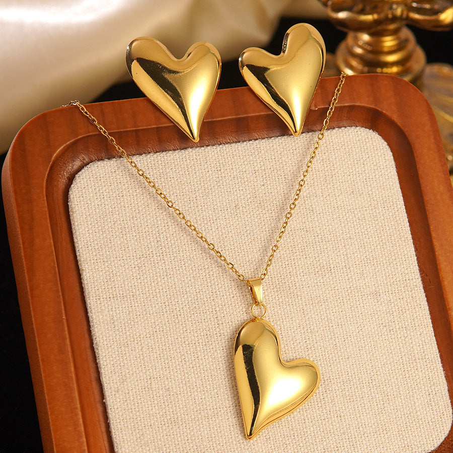 Set collana e orecchini a stella marina con fiocco conchiglia smaltato in acciaio inossidabile e titanio con catena a cavo per donna