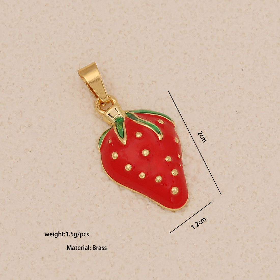 Ciondolo a barra in ottone a goccia dolce con frutta per orecchini e braccialetti fai da te