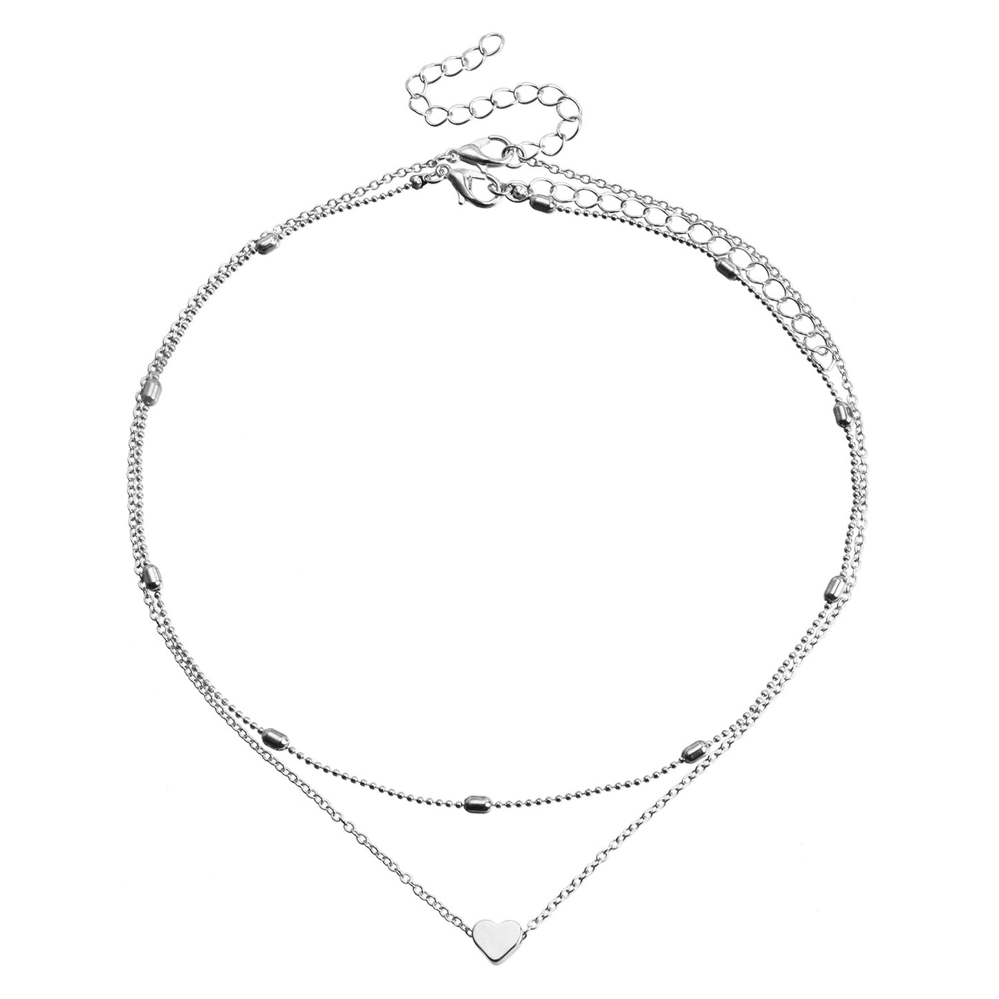 Alloy Heart Geometric Necklace Minimalist Fashion Pendant Necklace