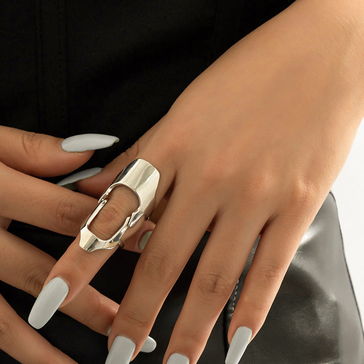 Sweet Punk Geometric Alloy Plated Ring for Women