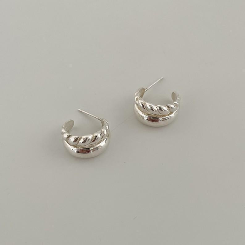 Minimalist Geometric Letter 925 Sterling Silver Plated Earrings