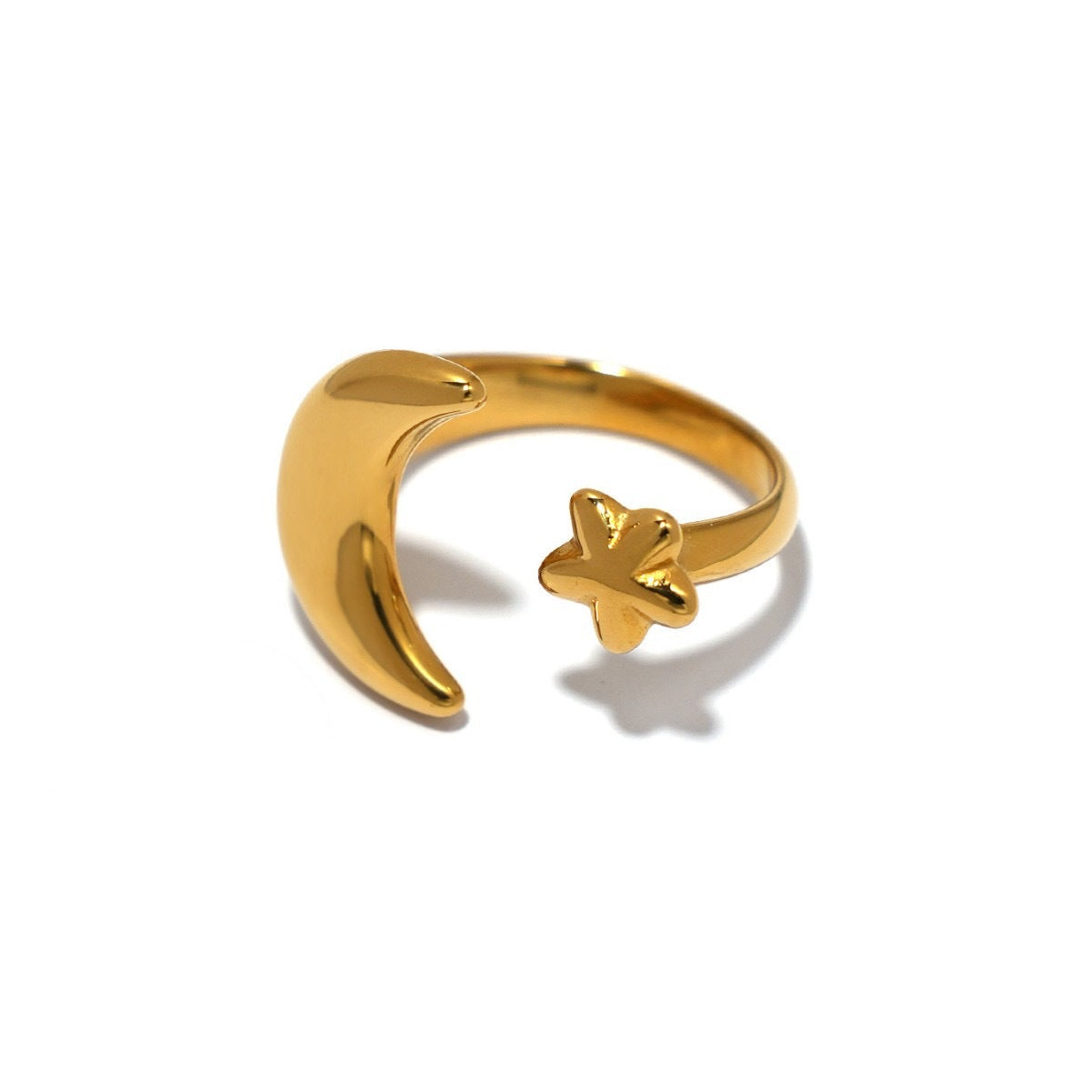Anello Aperto Intrecciato Geometrico Vintage da Donna in Acciaio Inox Placcato Oro