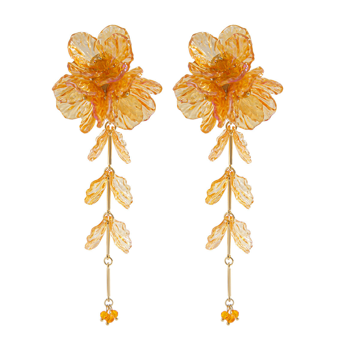 Minimalist Plated Acrylic Floral Earrings for Women