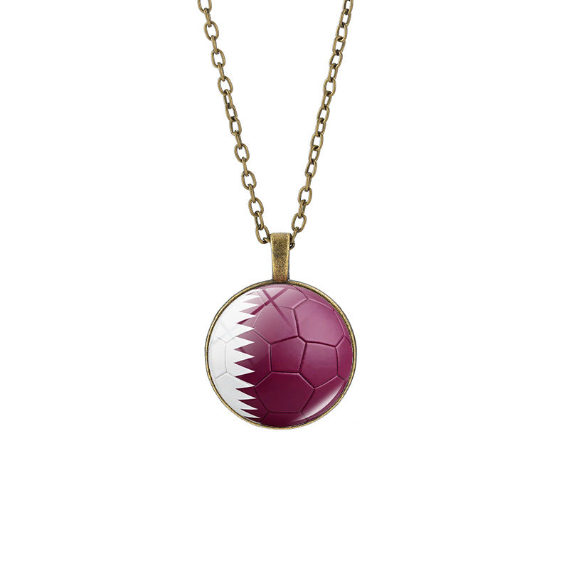 Sporty Round Geometric Alloy Plated Pendant Necklace with Crystal Charm for Unisex