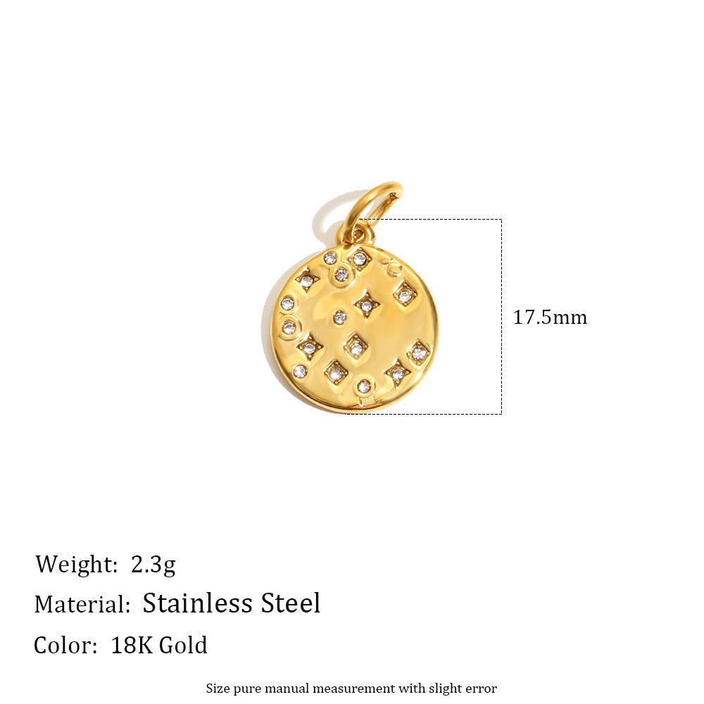 Barretta a Moneta Quadrata Geometrica Regina in Acciaio Inox Placcato Oro 18K