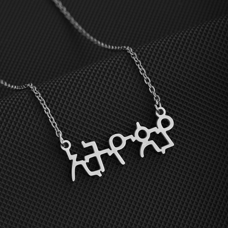 Collar colgante geométrico de estilo étnico para mujer de acero inoxidable con acabado chapado