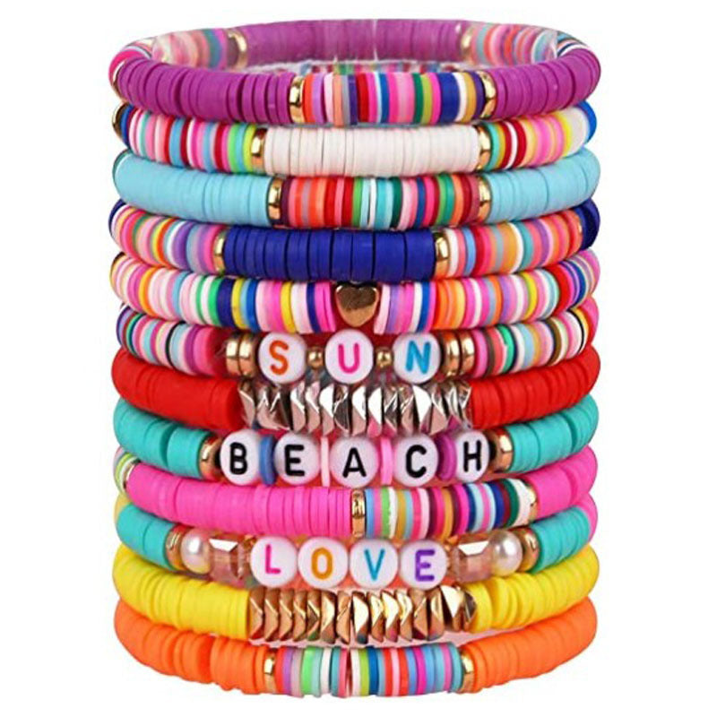 Bohemian Sweet Letter Resin Bracelet Unisex Handmade Jewelry