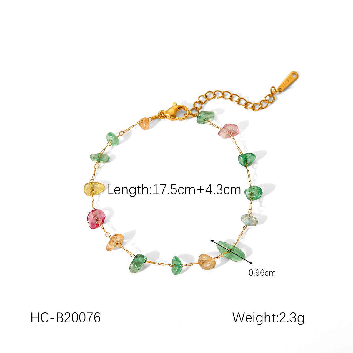 Minimalist Geometric Stainless Steel Plated Necklace for Women with Natural Stone Beads Fashionable Clavicle Chain