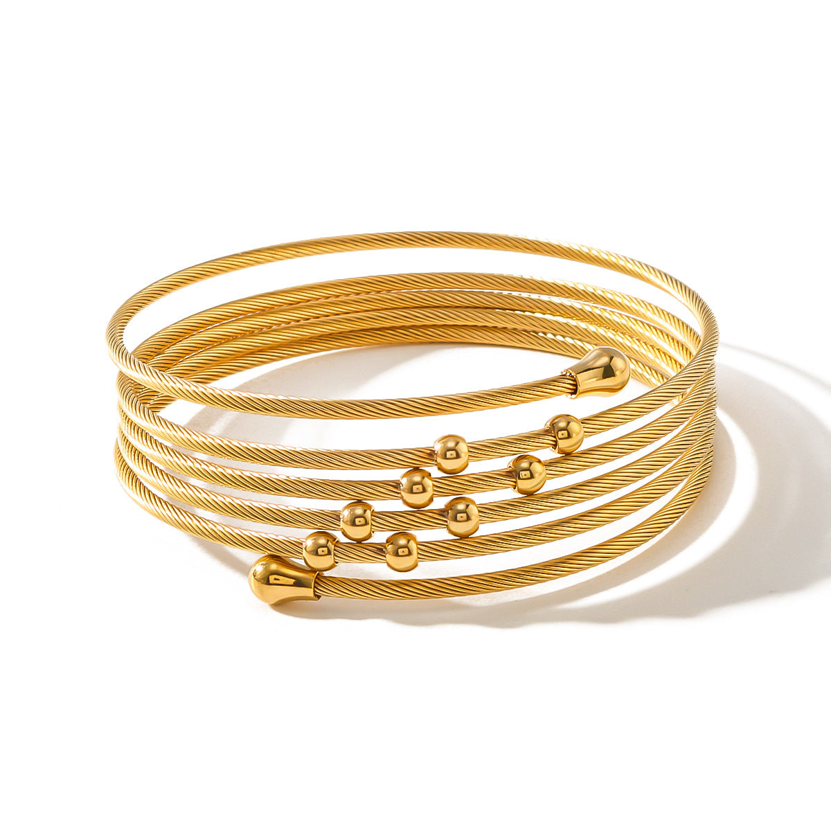 Bracciale da donna in acciaio inossidabile intrecciato a torsione irregolare stile Ins con finitura placcata