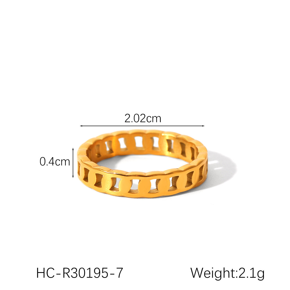 Anello da donna minimalista in acciaio inossidabile placcato oro 18 carati con intarsio di strass