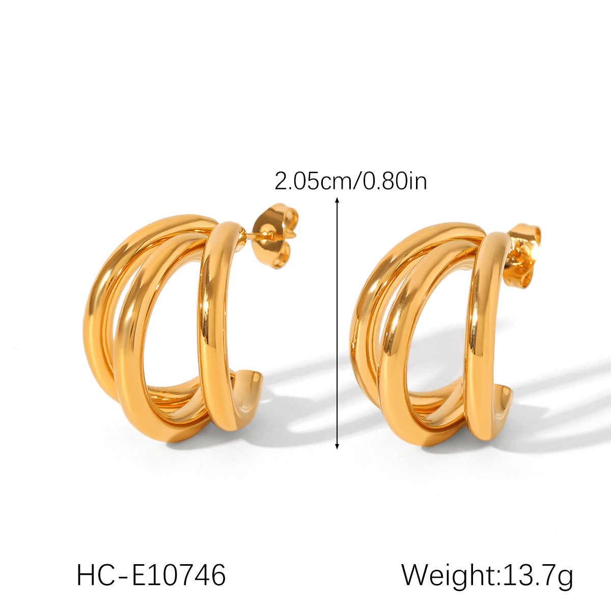 Minimalist Geometric Stainless Steel Earrings for Women with Gold and Silver Plated Finish