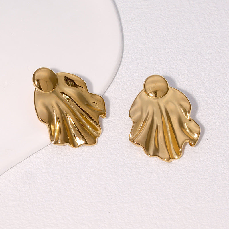 Minimalist Stainless Steel Earrings with Plated Finish for Women Retro Chic Fashion Ear Studs