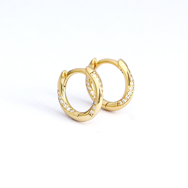 Orecchini a perno geometrici minimalisti in argento sterling 925 con design a spirale