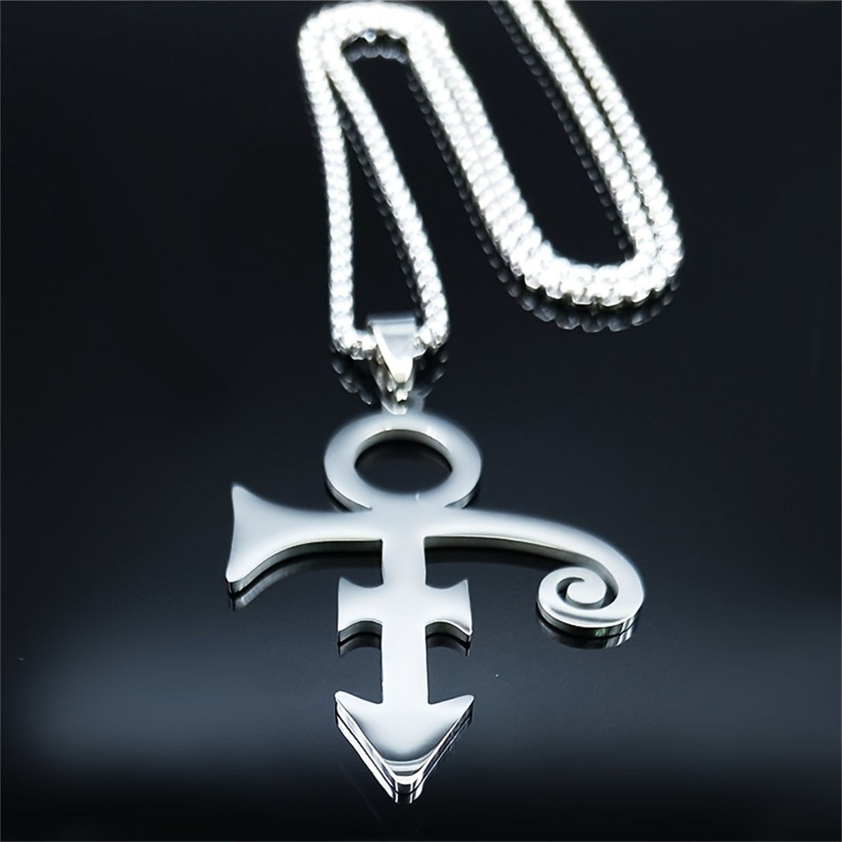 Minimalist Geometric Stainless Steel Pendant Necklace with Polished Titanium Steel Charm for Unisex