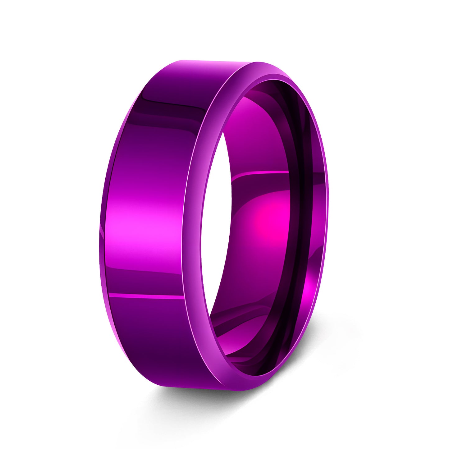 Minimalist 8MM Polished Plated Stainless Steel Ring Unisex Wedding Band