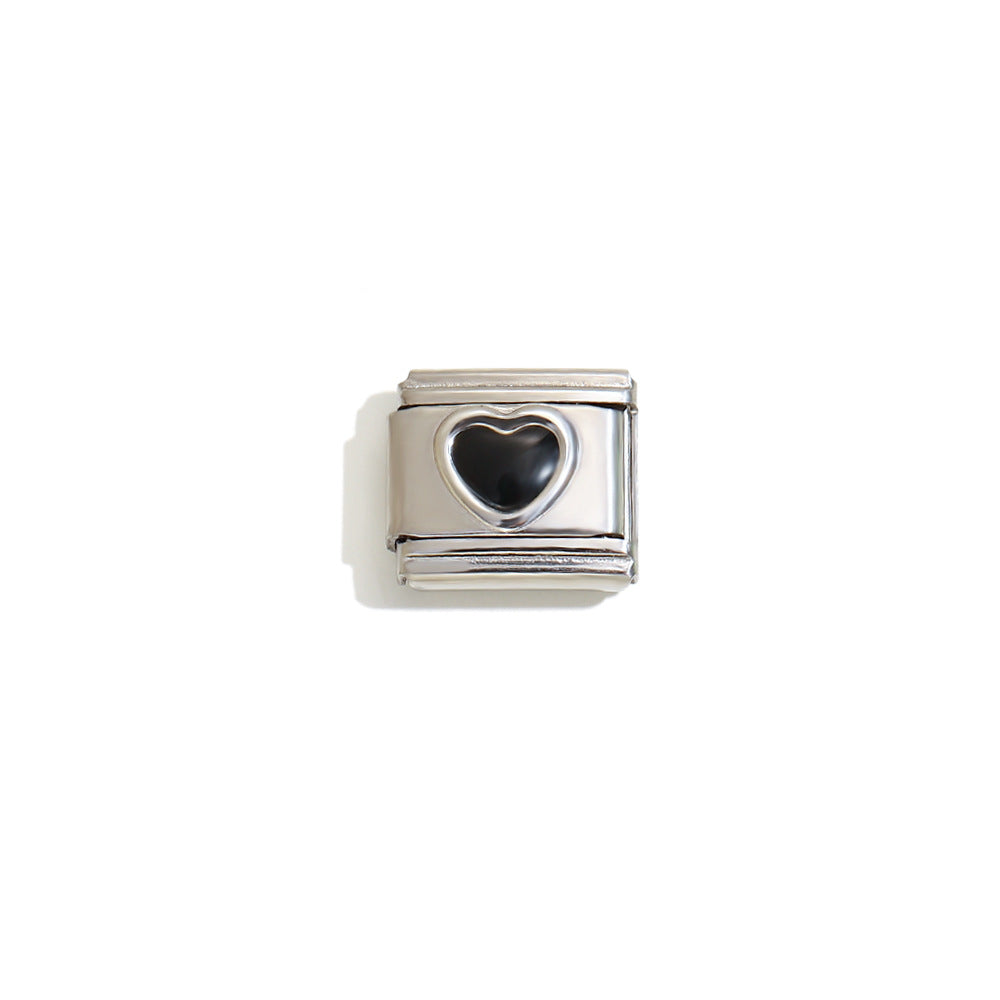 Elegant 18K Gold Plated Drip Oil Square Stainless Steel Charm Bar for Women