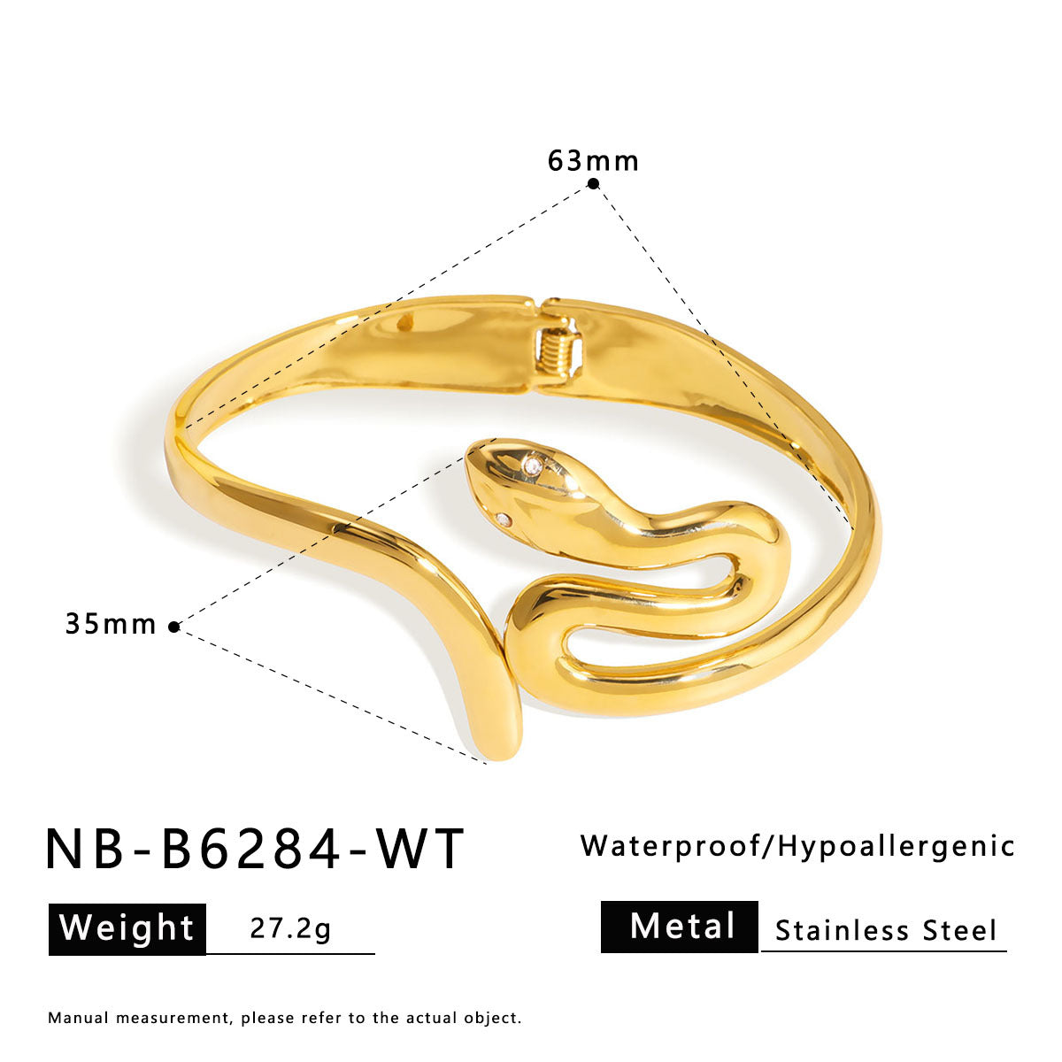 Minimalist Geometric Stainless Steel Wide Cuff Bracelet with 18K Vacuum Plating for Women