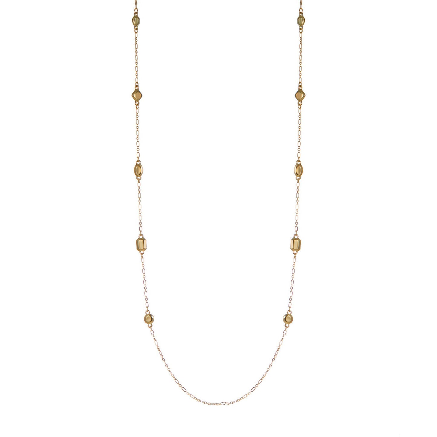 Casual Geometric Alloy Ball Chain Necklace