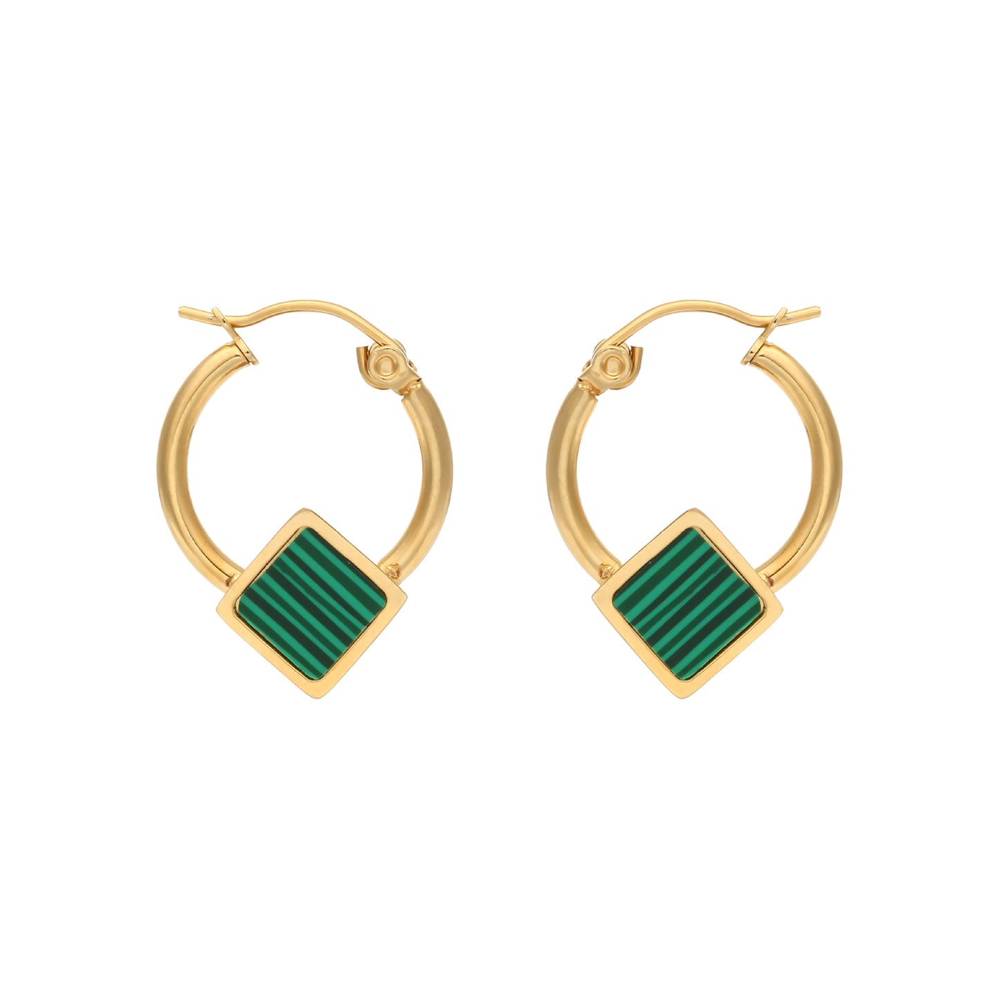 Vintage-Inspired Geometric Shell-Shaped Earrings in Stainless Steel with 18K Gold Plating for Women