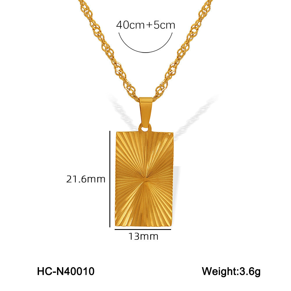 Minimalist Heart-Shaped Titanium Steel Necklace with Electroplated Finish for Women