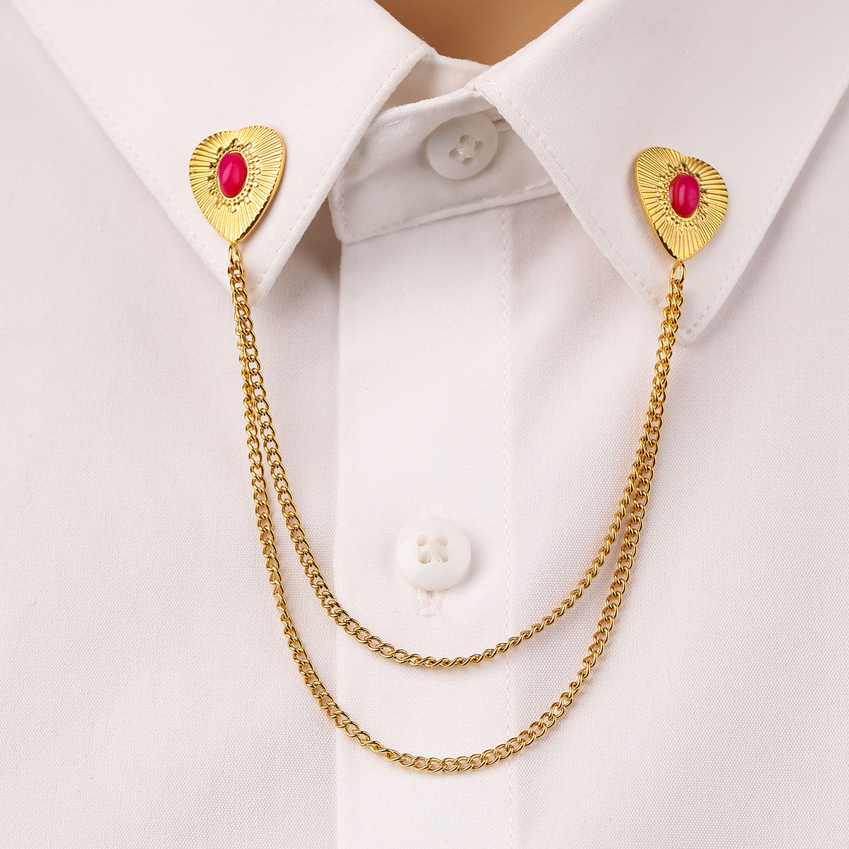 Elegante fermacravatta geometrico in acciaio inossidabile per uomo e donna con finitura placcata e aspetto raffinato