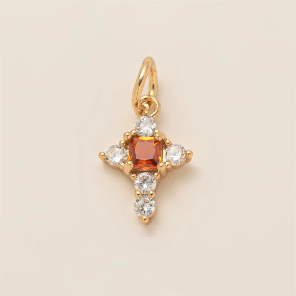 Ciondolo Bar Vintage in Acciaio Inossidabile Placcato Oro 18K con Motivo Geometrico Sole, Luna e Stella