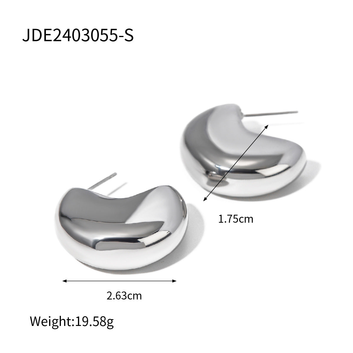 Minimalist Geometric Stainless Steel Bracelet Ring and Earrings Set with Polished Finish