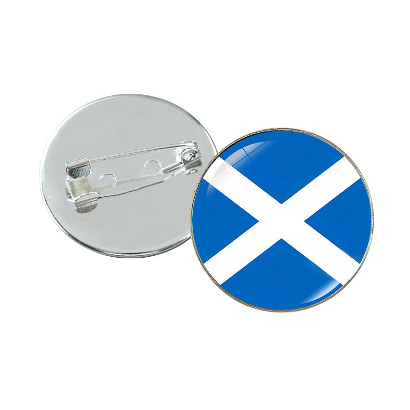 Minimalist Geometric Alloy Plated Brooch with Cabochon Gemstone Unisex Pin Badge