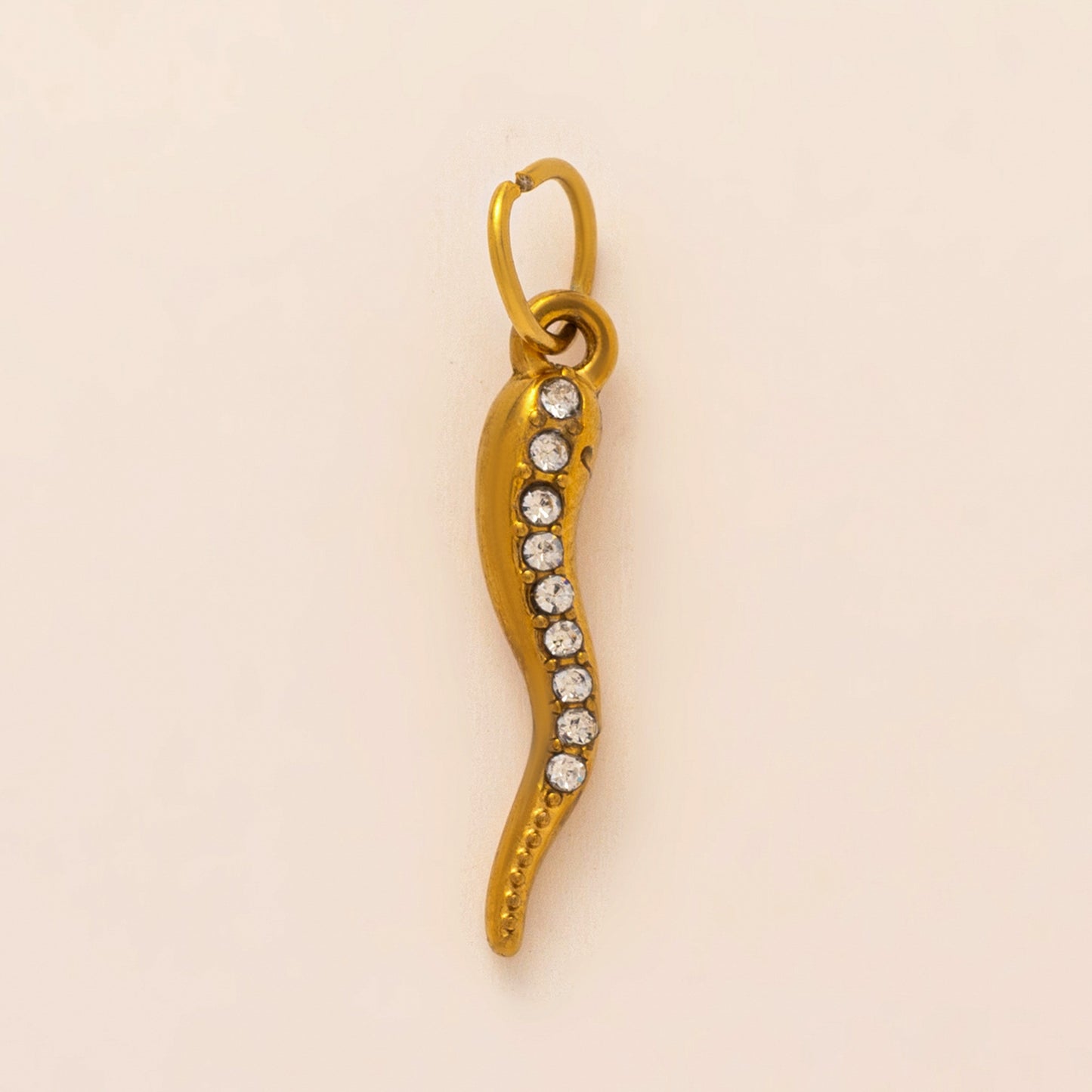 Vintage 18K Gold Plated Stainless Steel Apple Lemon Charm Bar PVD
