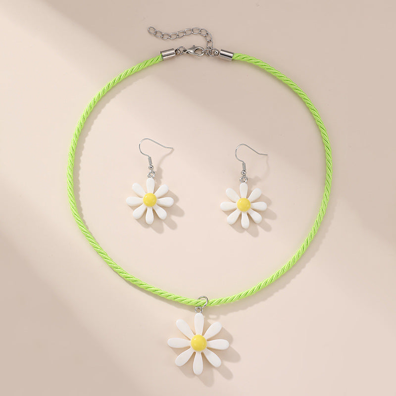 Set collana a forma di fiocco minimalista in acrilico per bambine con ciondolo in resina e catena di perline per bambini dai 3 ai 10 anni