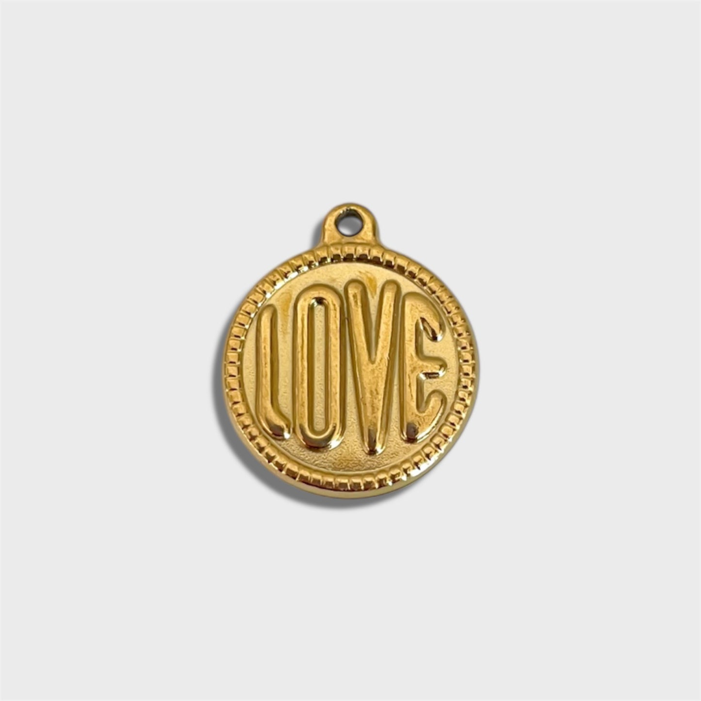 Love Heart Rhinestone Drip Oil Plated Titanium Steel Charm Bar Pendant for Women